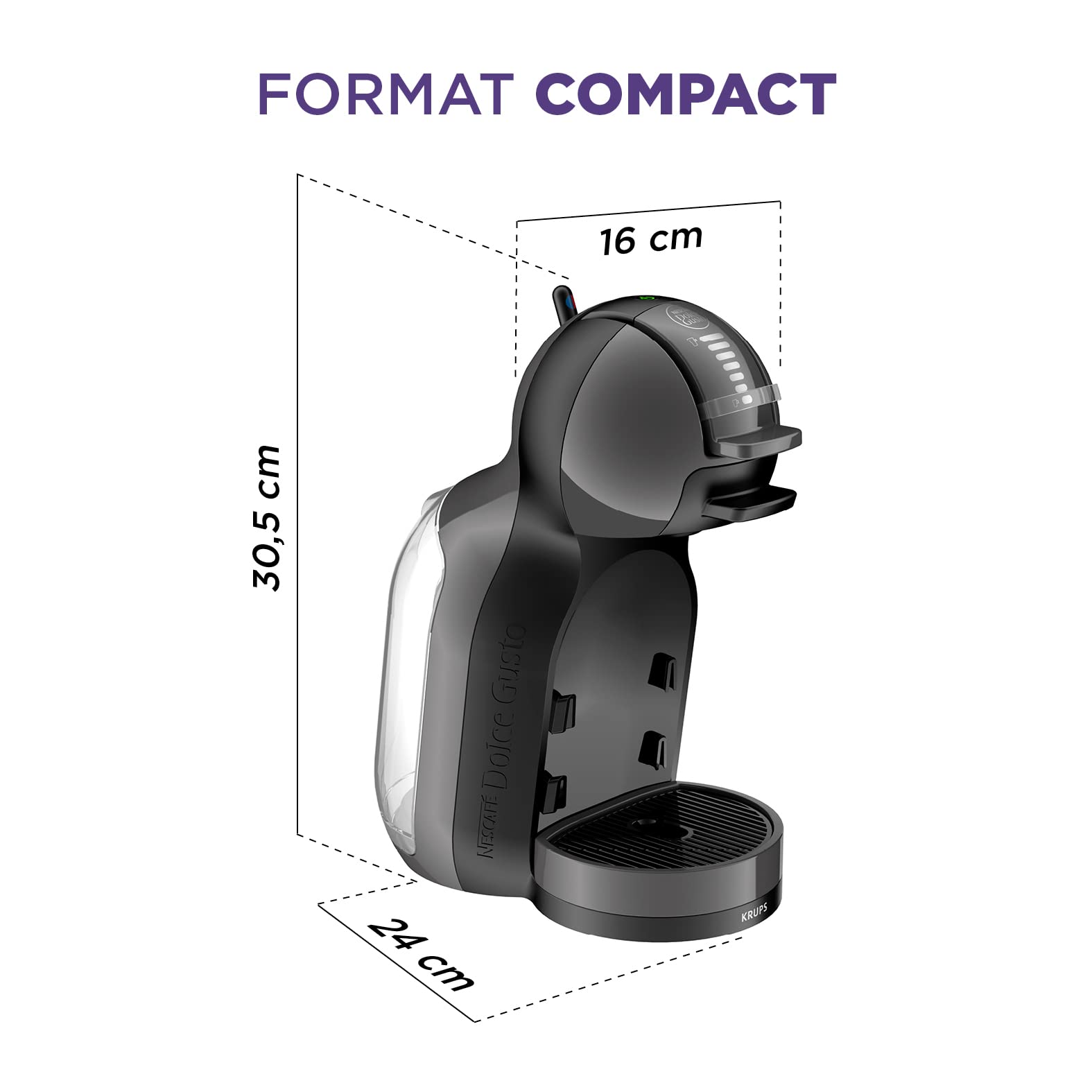 Machine Expresso Mini Me Anthracite/Noir – Automatique | Valerix