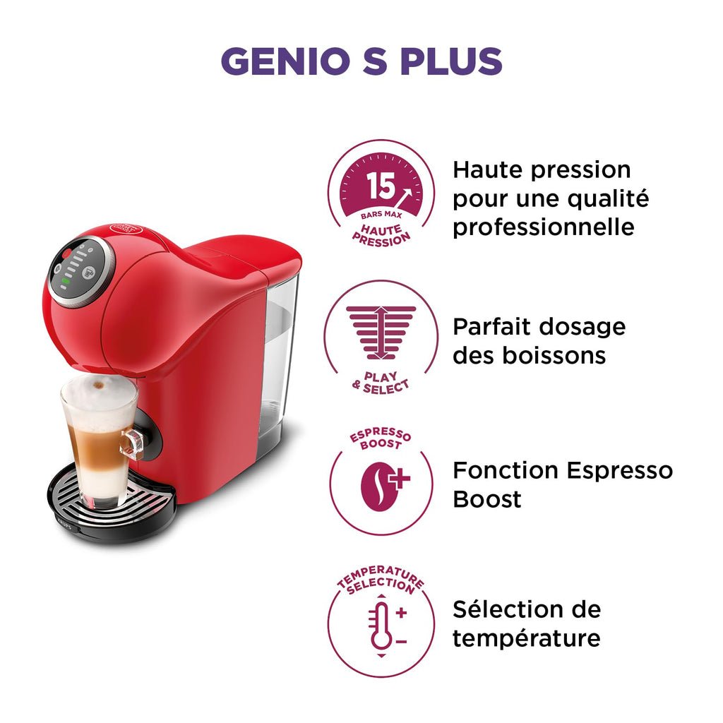 Machine à Café Genio S Plus Rouge KP340510 – 15 Bars | Valerix