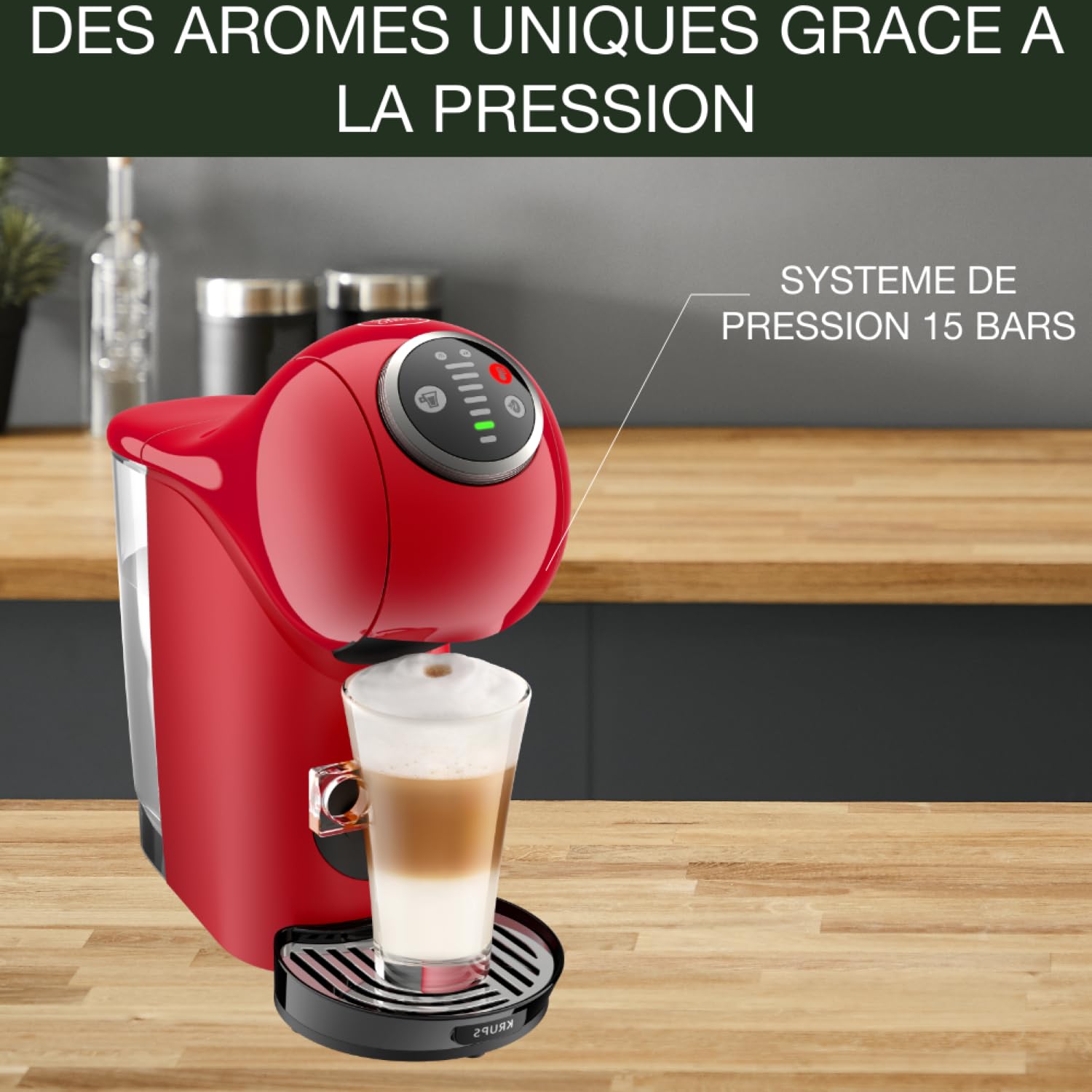 Machine à Café Genio S Plus Rouge KP340510 – 15 Bars | Valerix